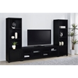 Pemberly Row 3-Piece Wood Entertainment Center 79-inch TV Stand in Black