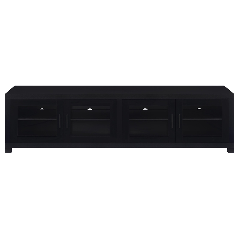 Pemberly Row 3-Piece Wood Entertainment Center 79-inch TV Stand in Black