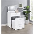 Pemberly Row 3-Drawer Engineered Wood Makeup Vanity and Stool Set in White