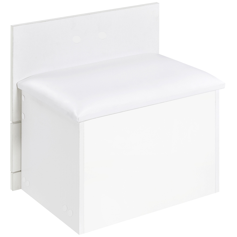 Pemberly Row 3-Drawer Engineered Wood Makeup Vanity and Stool Set in White