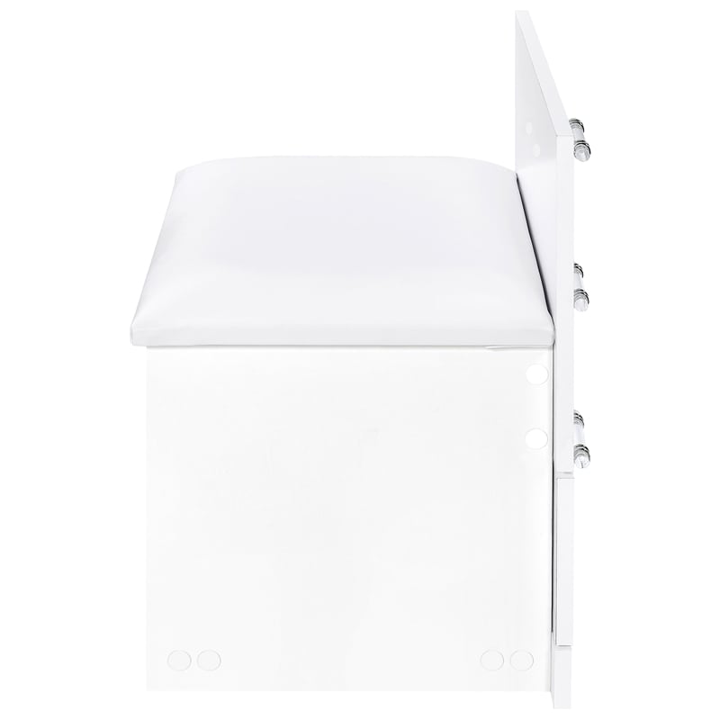 Pemberly Row 3-Drawer Engineered Wood Makeup Vanity and Stool Set in White