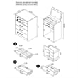 Pemberly Row 3-Drawer Engineered Wood Makeup Vanity and Stool Set in White