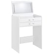 Pemberly Row 3-Drawer Engineered Wood Makeup Vanity and Stool Set in White