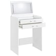 Pemberly Row 3-Drawer Engineered Wood Makeup Vanity and Stool Set in White
