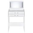 Pemberly Row 3-Drawer Engineered Wood Makeup Vanity and Stool Set in White