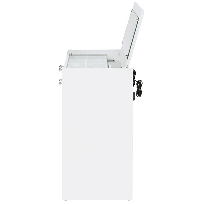 Pemberly Row 3-Drawer Engineered Wood Makeup Vanity and Stool Set in White