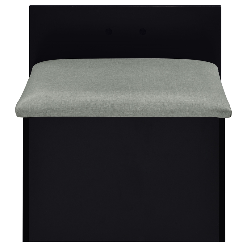 Pemberly Row 3-Drawer Engineered Wood Makeup Vanity and Stool Set in Black