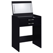 Pemberly Row 3-Drawer Engineered Wood Makeup Vanity and Stool Set in Black