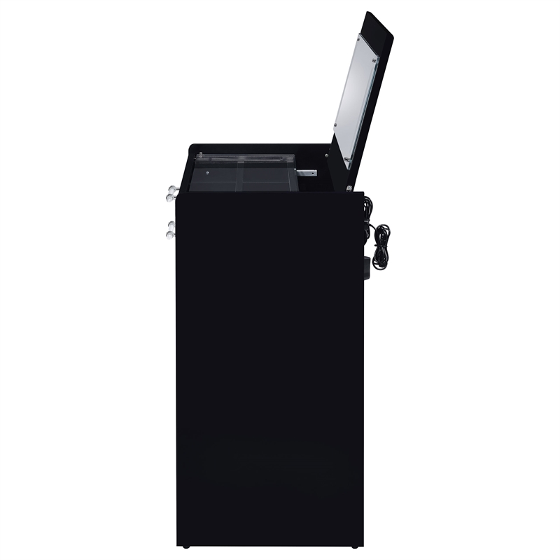 Pemberly Row 3-Drawer Engineered Wood Makeup Vanity and Stool Set in Black