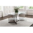 Pemberly Row 76-inch Rectangular Mirrored Metal Dining Table in Mirror