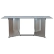 Pemberly Row 76-inch Rectangular Mirrored Metal Dining Table in Mirror
