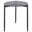Pemberly Row Round Smoked Glass Top End Table in Sandy Black and Gray