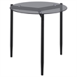 Pemberly Row Round Smoked Glass Top End Table in Sandy Black and Gray