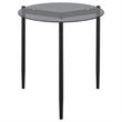 Pemberly Row Round Smoked Glass Top End Table in Sandy Black and Gray