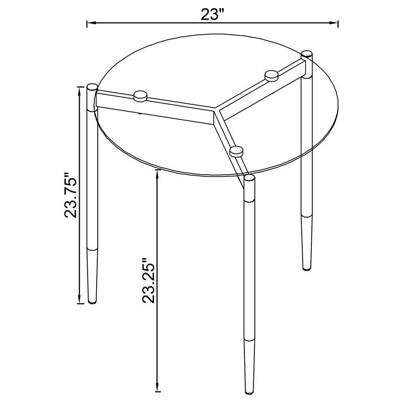 Pemberly Row Round Smoked Glass Top End Table in Sandy Black and Gray