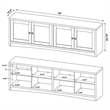 Pemberly Row 3-Piece Engineered Wood Entertainment Center TV Stand in White
