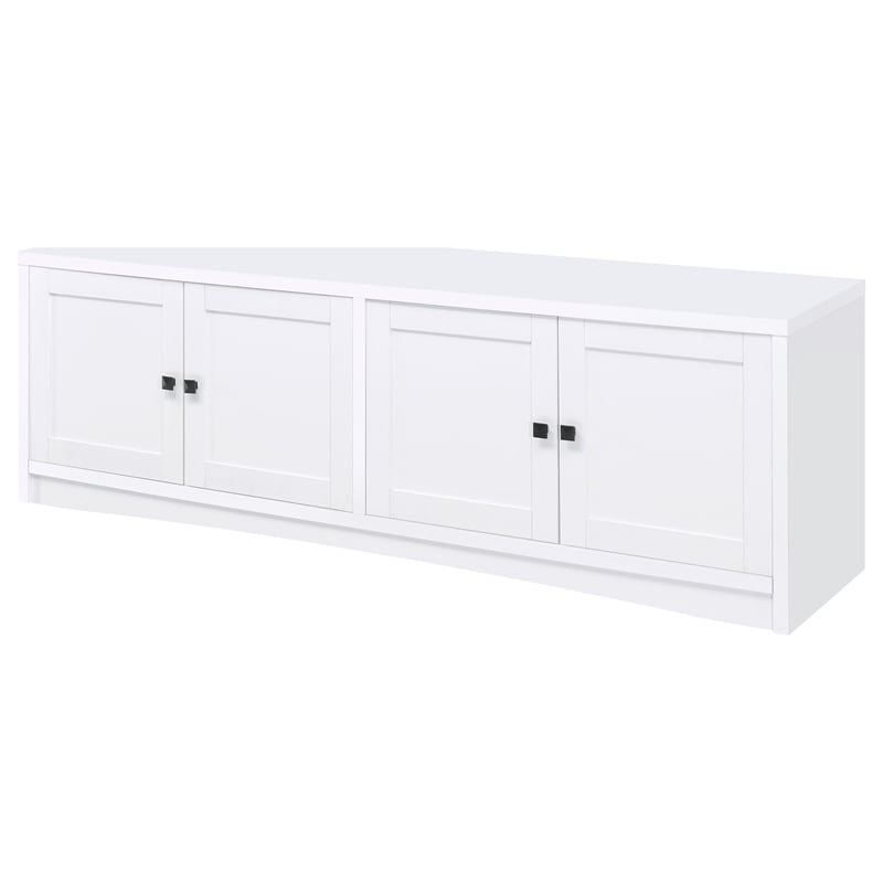 Pemberly Row 3-Piece Engineered Wood Entertainment Center TV Stand in White