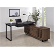 Pemberly Row 60-inch L-Shape Engineered Wood Office Computer Desk in Walnut