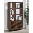 Pemberly Row 71-inch 3-Shelf Engineered Wood Cabinet Bookcase in Walnut