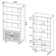 Pemberly Row 71-inch 3-Shelf Engineered Wood Cabinet Bookcase in Walnut