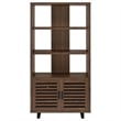 Pemberly Row 71-inch 3-Shelf Engineered Wood Cabinet Bookcase in Walnut