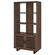 Pemberly Row 71-inch 3-Shelf Engineered Wood Cabinet Bookcase in Walnut