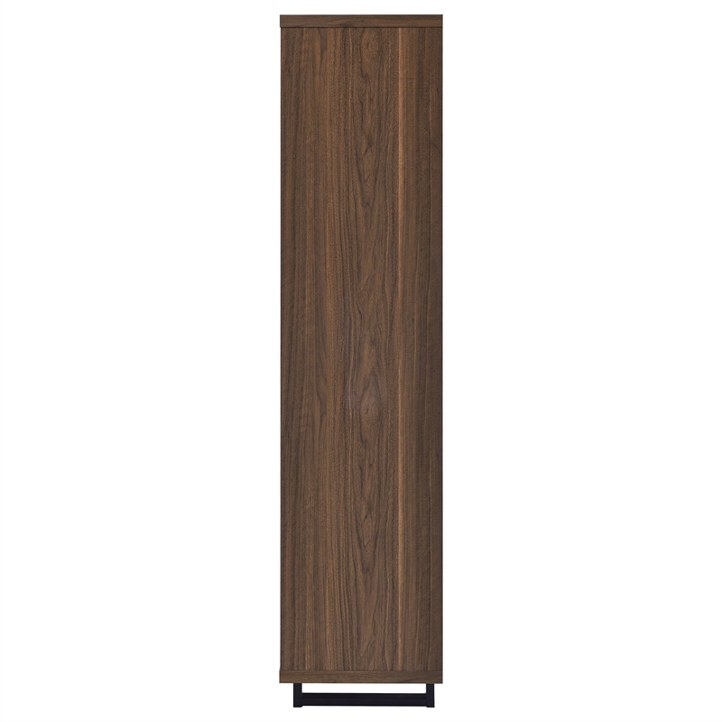 Pemberly Row 71-inch 3-Shelf Engineered Wood Cabinet Bookcase in Walnut