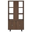 Pemberly Row 71-inch 3-Shelf Engineered Wood Cabinet Bookcase in Walnut