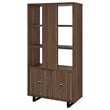 Pemberly Row 71-inch 3-Shelf Engineered Wood Cabinet Bookcase in Walnut