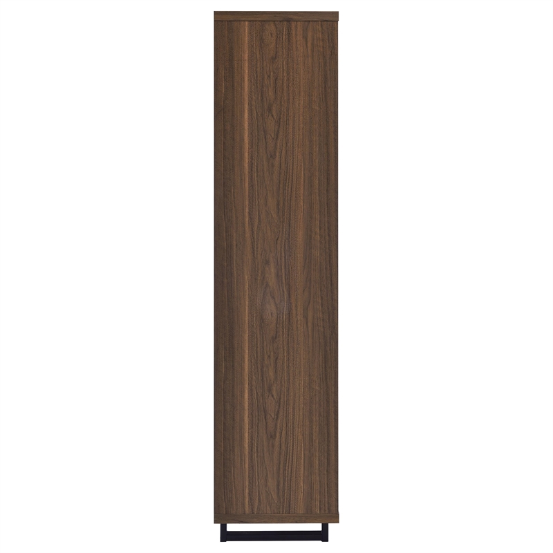 Pemberly Row 71-inch 3-Shelf Engineered Wood Cabinet Bookcase in Walnut