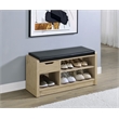 Pemberly Row Transitional Engineered Wood Storage Bench in Beige