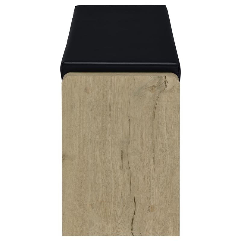 Pemberly Row Transitional Engineered Wood Storage Bench in Beige