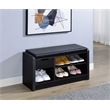 Pemberly Row Transitional Engineered Wood Storage Bench in Black