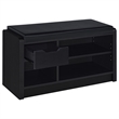 Pemberly Row Transitional Engineered Wood Storage Bench in Black