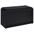 Pemberly Row Transitional Engineered Wood Storage Bench in Black