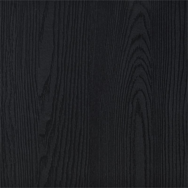 Pemberly Row Transitional Engineered Wood Storage Bench in Black