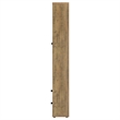 Pemberly Row 4-Shelf Glass Door Tall Wood Cabinet with Drawers in Brown
