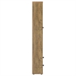 Pemberly Row 4-Shelf Glass Door Tall Wood Cabinet with Drawers in Brown