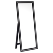 Pemberly Row 28 x 67 Inch Tempered LED Wood Standing Mirror in Black