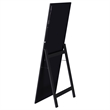 Pemberly Row 28 x 67 Inch Tempered LED Wood Standing Mirror in Black