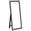 Pemberly Row 28 x 67 Inch Tempered LED Wood Standing Mirror in Black