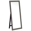 Pemberly Row 28 x 67 Inch Tempered LED Wood Standing Mirror in Black