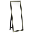 Pemberly Row 28 x 67 Inch Tempered LED Wood Standing Mirror in Black