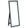 Pemberly Row 28 x 67 Inch Tempered LED Wood Standing Mirror in Black