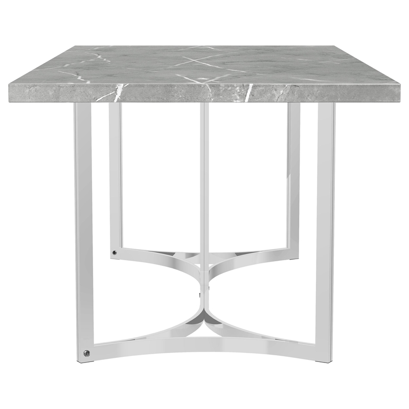Pemberly Row 72-inch Rectangular Engineered Wood Dining Table in Gray