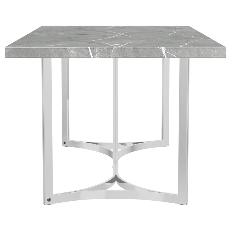 Pemberly Row 72-inch Rectangular Engineered Wood Dining Table in Gray