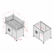 Pemberly Row Contemporary Wood Dog House in Gray and White Finish