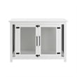 Pemberly Row Transitional Wood Credenza Dog Crate in White and Black