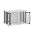 Pemberly Row Transitional Wood Credenza Dog Crate in White and Black