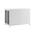 Pemberly Row Transitional Wood Credenza Dog Crate in White and Black